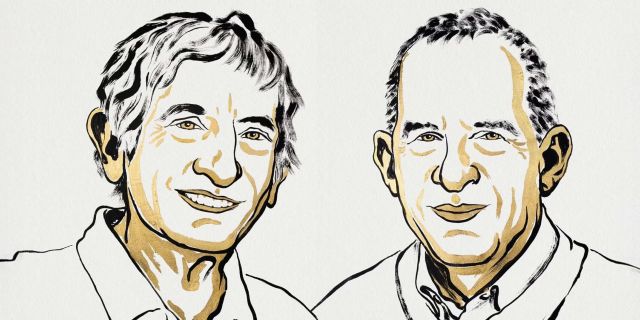 UCSB physics professors John Martinis, left, and Michel Devoret